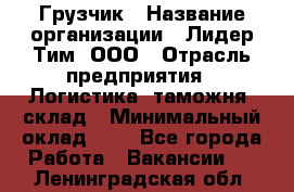 Грузчик › Название организации ­ Лидер Тим, ООО › Отрасль предприятия ­ Логистика, таможня, склад › Минимальный оклад ­ 1 - Все города Работа » Вакансии   . Ленинградская обл.